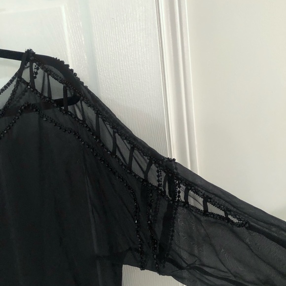 BIRD BY JUICY COUTURE Sheer Beaded Cut Out Blouse - Picture 5 of 6